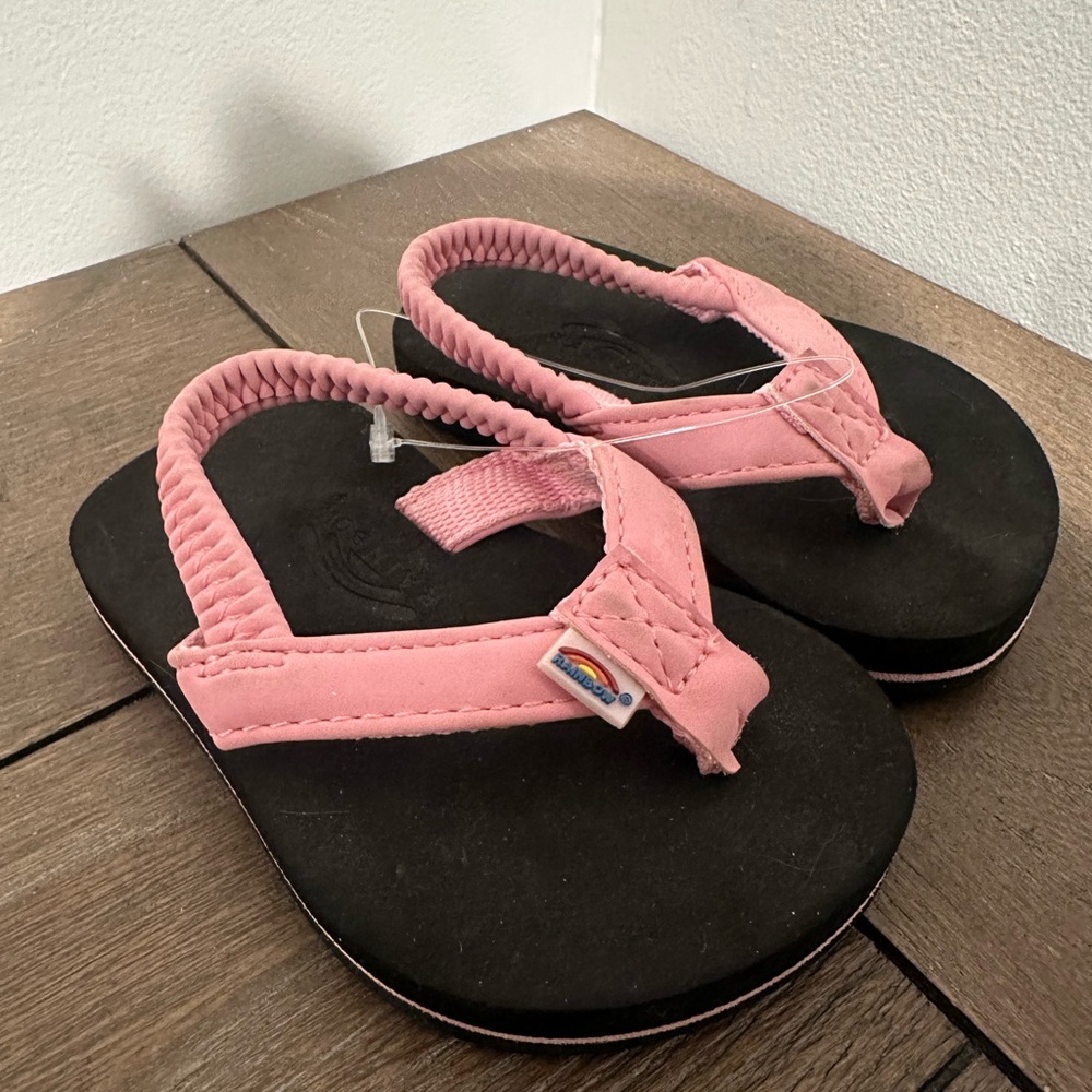 Rainbow flip flops infant baby girl size 2/3